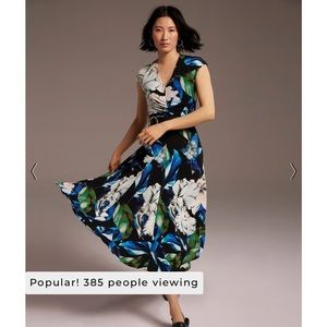 NWT WHBM Matte Jersey Shirred Midi Dress in Size XS